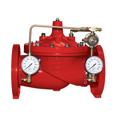 Zurn Industries ZW209 Pressure Reducing Fire Valve - Angle Body - IPS Grooved - Bronze Fittings