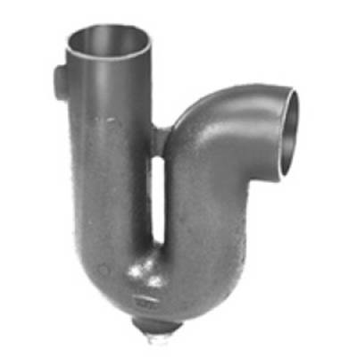 Zurn Industries Cast Iron Deep Seal Trap - Bronze Cleanout Plug - Flushing Connection