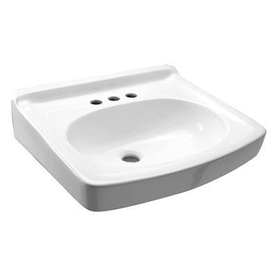 Zurn Industries 19''x17'' Economy Wall Hung Lavatory - Single Hole - Metering Faucet