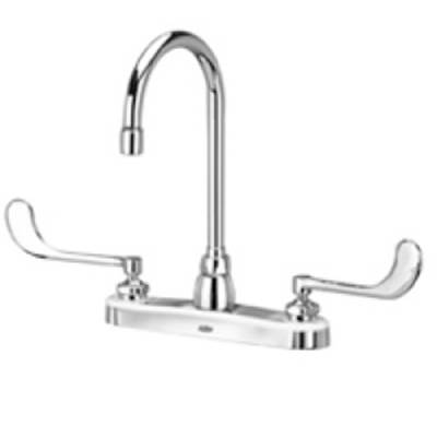 Zurn Industries Aquaspec Kitchen Faucet - 5-3/8" Gooseneck - 6" Wrist Blade Handles - 3F