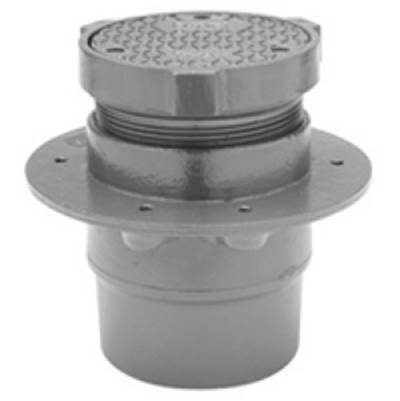 Zurn Industries Level-Trol Adjustable Floor Cleanout - 4" NH - Anchor Flange - Recessed Top - Vandal Proof in Nickel