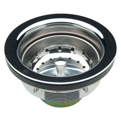 Zurn Industries 4-Prong Basket Strainer with Neoprene Stop and It Can't Skip Locknut in Chrome-Plated Brass/Stainless Steel
