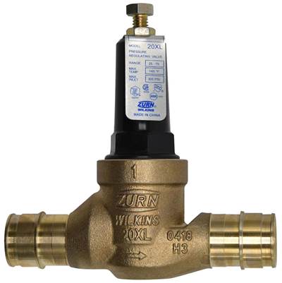 Zurn Industries 20XL Pressure Reducing Valve - 1" - 25-75 PSI - Integral F1960 Expansion PEX - Lead Free in Rough Bronze
