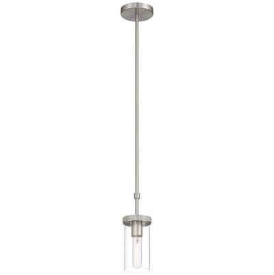 Access Lighting Lily Pendant - 1 Light in Brushed Steel with Clear Glass