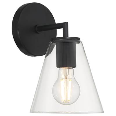 Access Lighting Katie Wall Sconce - 1-Light in Matte Black with Clear