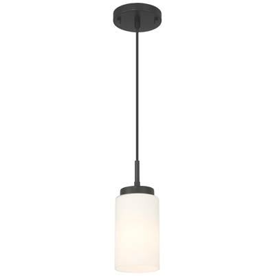 Access Lighting Iris Pendant - 1 Light in Matte Black with Opal Glass