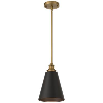 Access Lighting Dahlia Pendant - 1 Light in Antique Brass with Black Glass