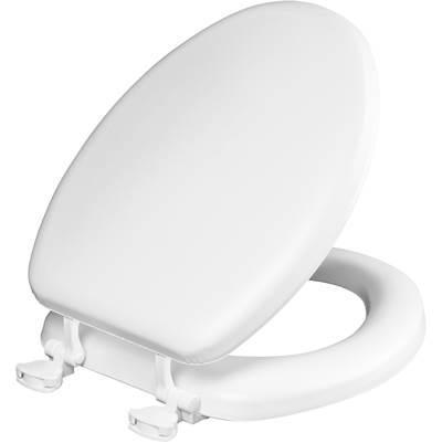 Bemis Mayfair Elongated Toilet Seat - Cushioned Vinyl Soft in White