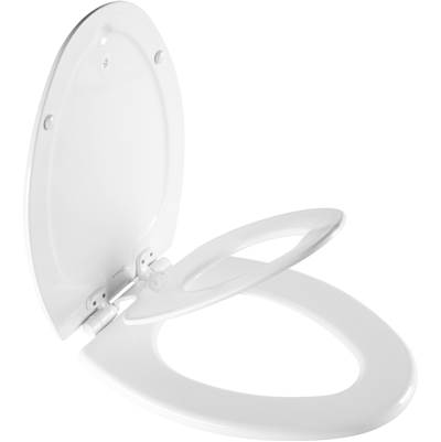 Bemis NextStep2 Elongated Potty Training Toilet Seat - Enameled Wood in White