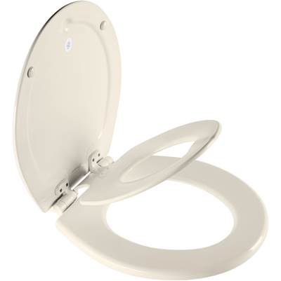 Bemis NextStep2 Elongated Potty Training Toilet Seat - Enameled Wood in Biscuit