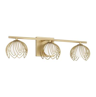 Capital Lighting Flora 3-Light Vanity - 22.75" W x 6.25" H in Buffed Gold