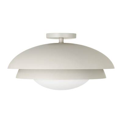 Capital Lighting Jensen 1-Light Modern Tiered Dome Semi Flush - 17.75'' W x 9.25'' H in Taupe with Soft White Glass Diffuser