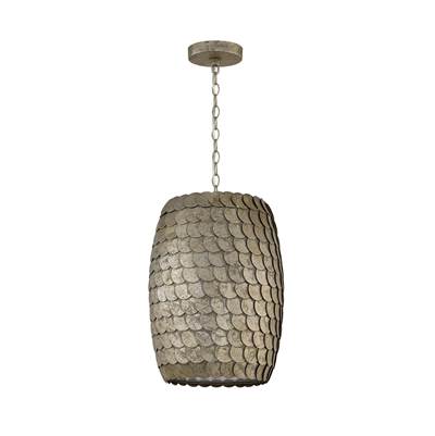 Capital Lighting Delphine Pendant - 12" W x 17" H - 1-Light - Handcrafted Disc Design - Real Alabaster Diffuser in Grecian Luster