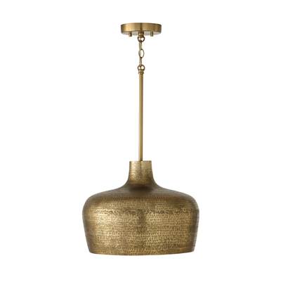 Capital Lighting Myriah Pendant - 15'' W x 11.5'' H - 1-Light Handcrafted in Tibetan Hammered Brass
