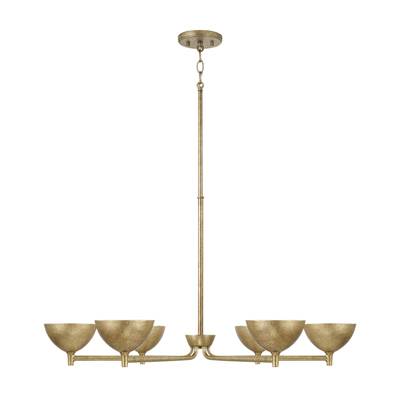 Capital Lighting Francesca 6-Light Chandelier - 34" W x 18" H in Textural Feathered Brass