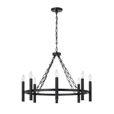 Capital Lighting Winton 8-Light Chandelier - 28" W x 21" H in Matte Black