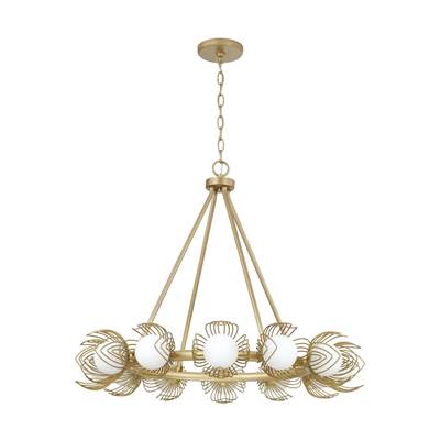 Capital Lighting Flora 12-Light Chandelier - 29" W x 25" H in Buffed Gold