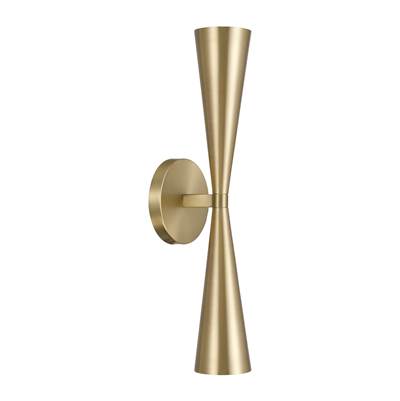 Capital Lighting Levi Modern Tapered Wall Sconce - 2-Light - 5" x 19.25" in Matte Brass