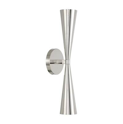 Capital Lighting Levi Wall Sconce - 5" W x 19.25" H - 2-Light in Polished Nickel
