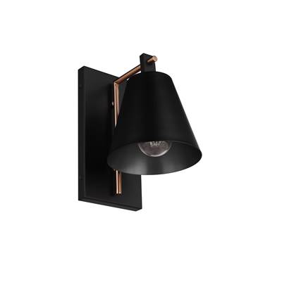 Craftmade Blake 1-Light Wall Sconce in Flat Black/Satin Brass