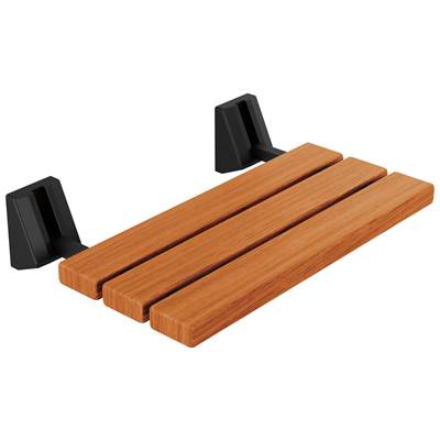 Delta Faucet Universal Showering Components Shower Seat - Tilt-Up - Wood in Black