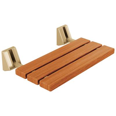 Delta Faucet Universal Showering Components Shower Seat - Tilt-Up - Wood in Chrome Polished