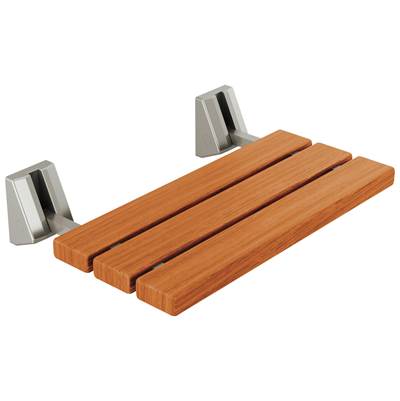 Delta Faucet Universal Showering Components Shower Seat - Tilt-Up - Wood in Stainless Steel Polished