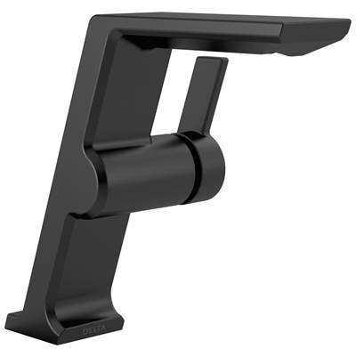 Delta Faucet Pivotal™ Single Hole Bathroom Faucet - One Handle - Mid-Height Vessel - 1.2 GPM in Matte Black