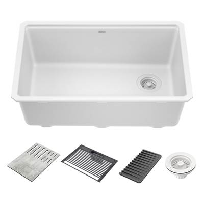Delta Faucet Everest® 30" Workstation Kitchen Sink - Granite Composite - Undermount Single Bowl in White