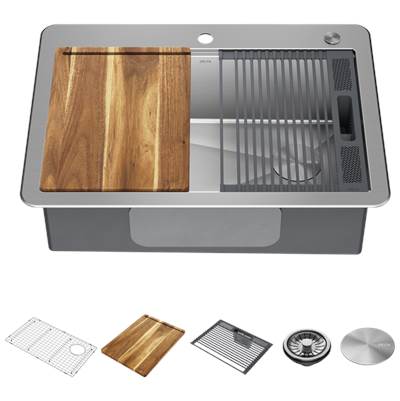 Delta Faucet Lorelai® 30" Workstation Kitchen Sink - Single Bowl - Drop-In in Stainless Steel