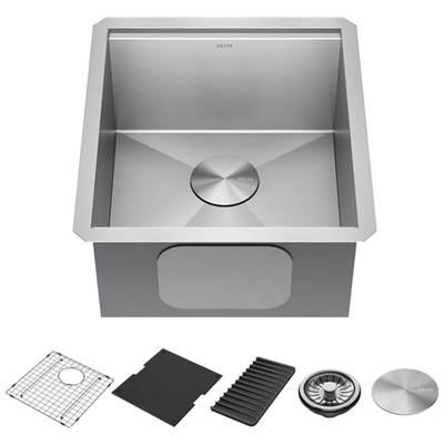 Delta Faucet Rivet® 17" Workstation Kitchen Sink - Single Bowl - Undermount in Stainless Steel