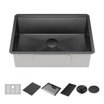 Delta Faucet Rivet® 27" Workstation Kitchen Sink - Single Bowl - Undermount in Gunmetal