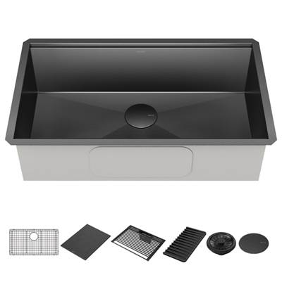 Delta Faucet Rivet® 32" Workstation Kitchen Sink - Single Bowl - Undermount in Gunmetal