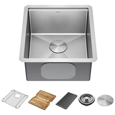 Delta Faucet Lorelai® 17" Workstation Kitchen Sink - Single Bowl - Undermount in Stainless Steel