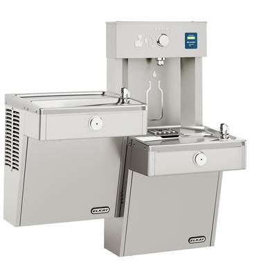 Elkay ezH2O Vandal-Resistant Bottle Filling Station - Bi-Level - Filtered Non-Refrigerated in Stainless Steel