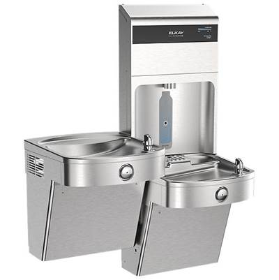 Elkay ProFiltration Vandal-Resistant Bottle Filling Station - Bi-Level - Filtered Non-Refrigerated in Stainless Steel