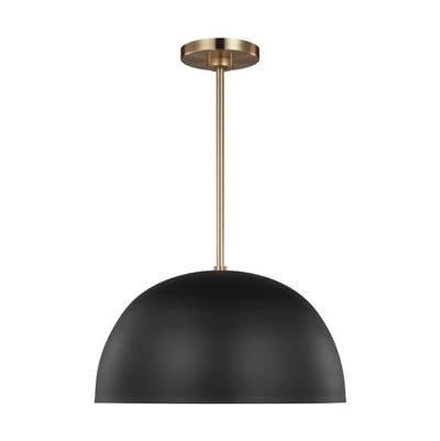 Generation Lighting Ivan Pendant - 1-Light - Steel Shade in Midnight Black