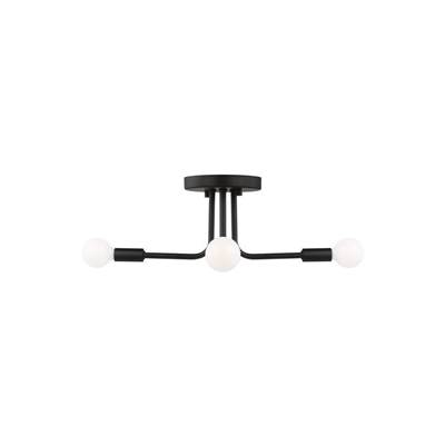 Generation Lighting Van 4-Light Contemporary Semi-Flush in Midnight Black