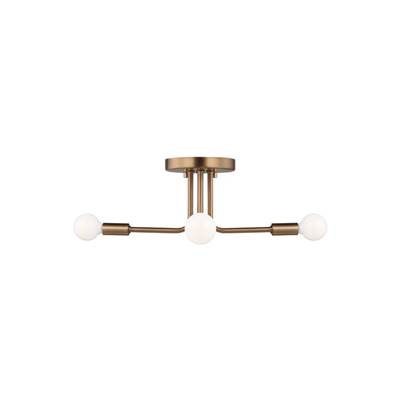 Generation Lighting Van 4-Light Contemporary Semi-Flush in Satin Brass