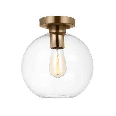 Generation Lighting Orley 1-Light Transitional Semi-Flush in Satin Brass