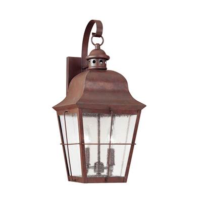 Generation Lighting Chatham 2-Light Outdoor Wall Lantern - LED in Weathered Copper