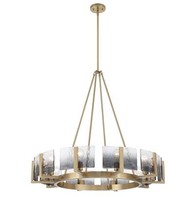 Golden Lighting Aenon Chandelier - 10-Light in Brushed Champagne Brass with Smokey Water Glass