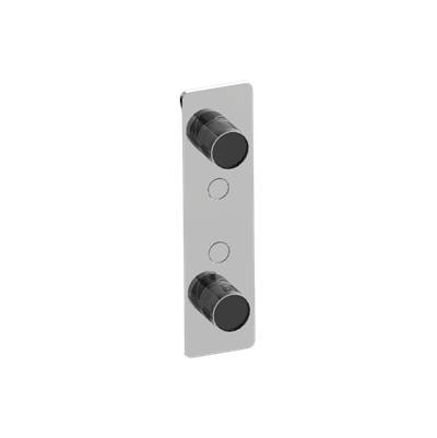 Graff RIVA Shower Faucet Trim - 2-Button Split Knob - Oblique Knurl Vertical