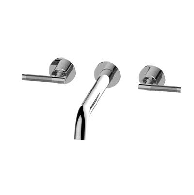 Graff Harley Wall Mounted Tub Filler - 12" Reach - Three-Hole in Antique Unlacquered