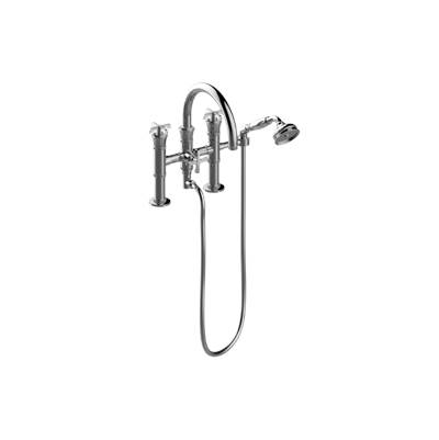 Graff Vignola Deck-Mounted Tub Filler in Antique Unlacquered