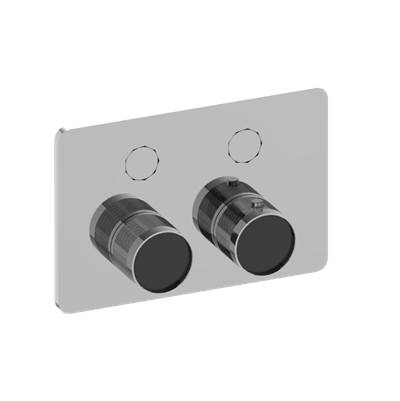 Graff RIVA Compact Shower Faucet Trim - 2-Button - Diamond Knurl in Chrome Brushed