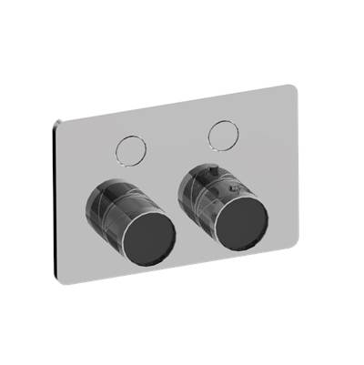 Graff RIVA Compact Shower Faucet Trim - 2-Button - Oblique Knurl in Chrome Brushed