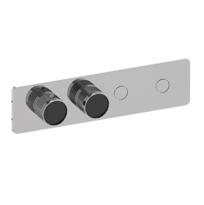 Graff RIVA Shower Faucet Trim - 2-Button Paired Knob - Diamond Knurl Horizontal