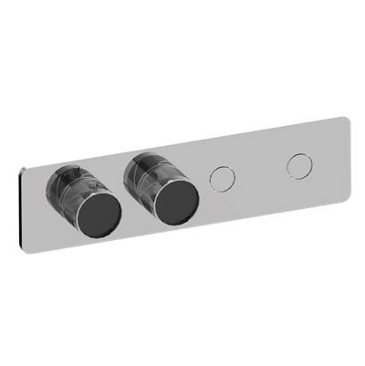 Graff RIVA Shower Faucet Trim - 2-Button Paired Knob - Oblique Knurl Horizontal