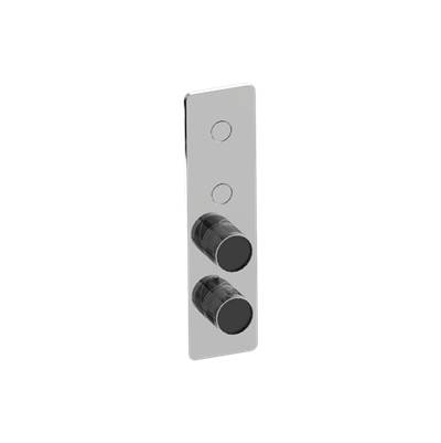 Graff RIVA Shower Faucet Trim - 2-Button Paired Knob - Oblique Knurl - Vertical